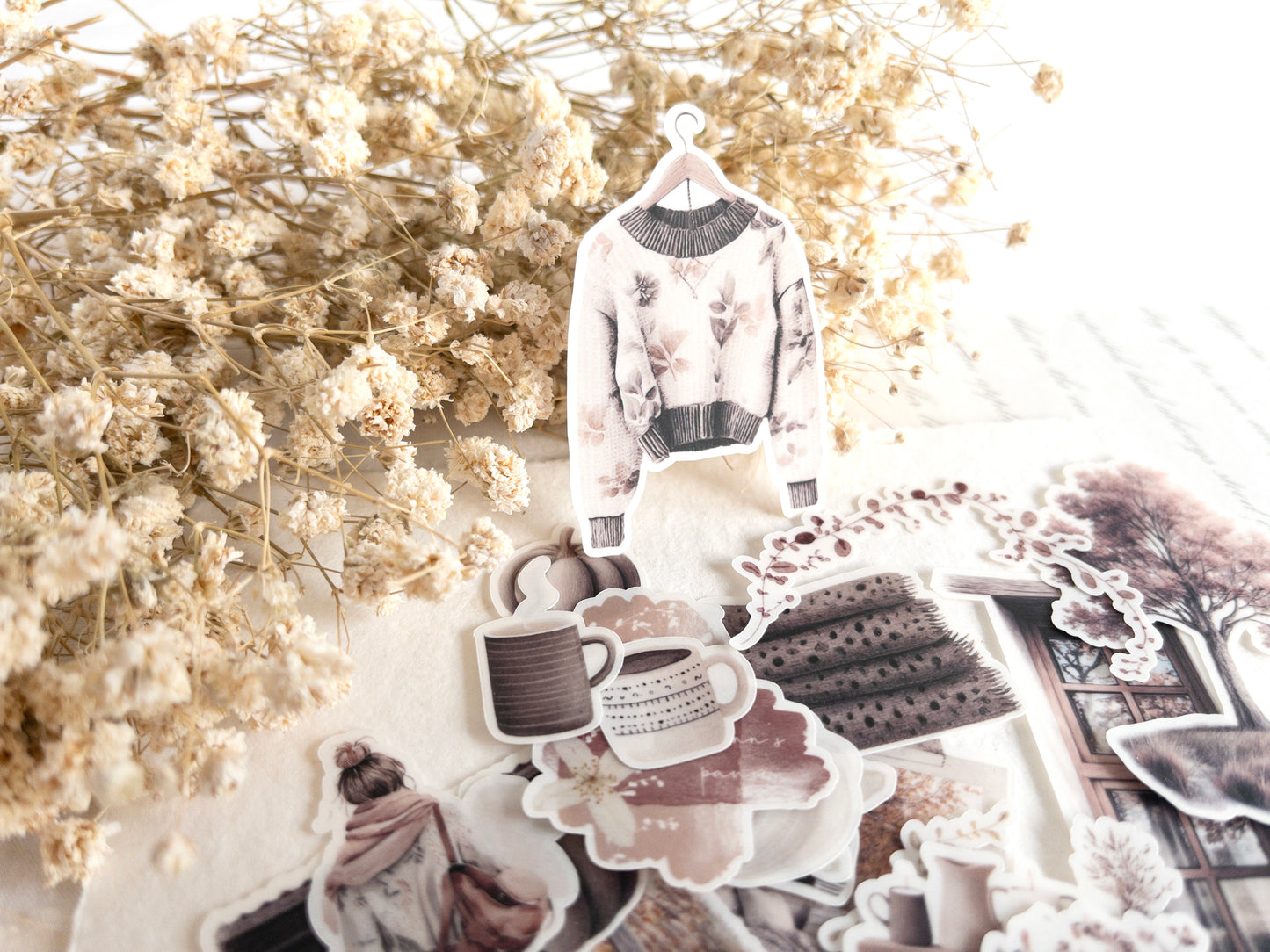 Fall sticker flakes set: Autumn's pause (28 pieces)