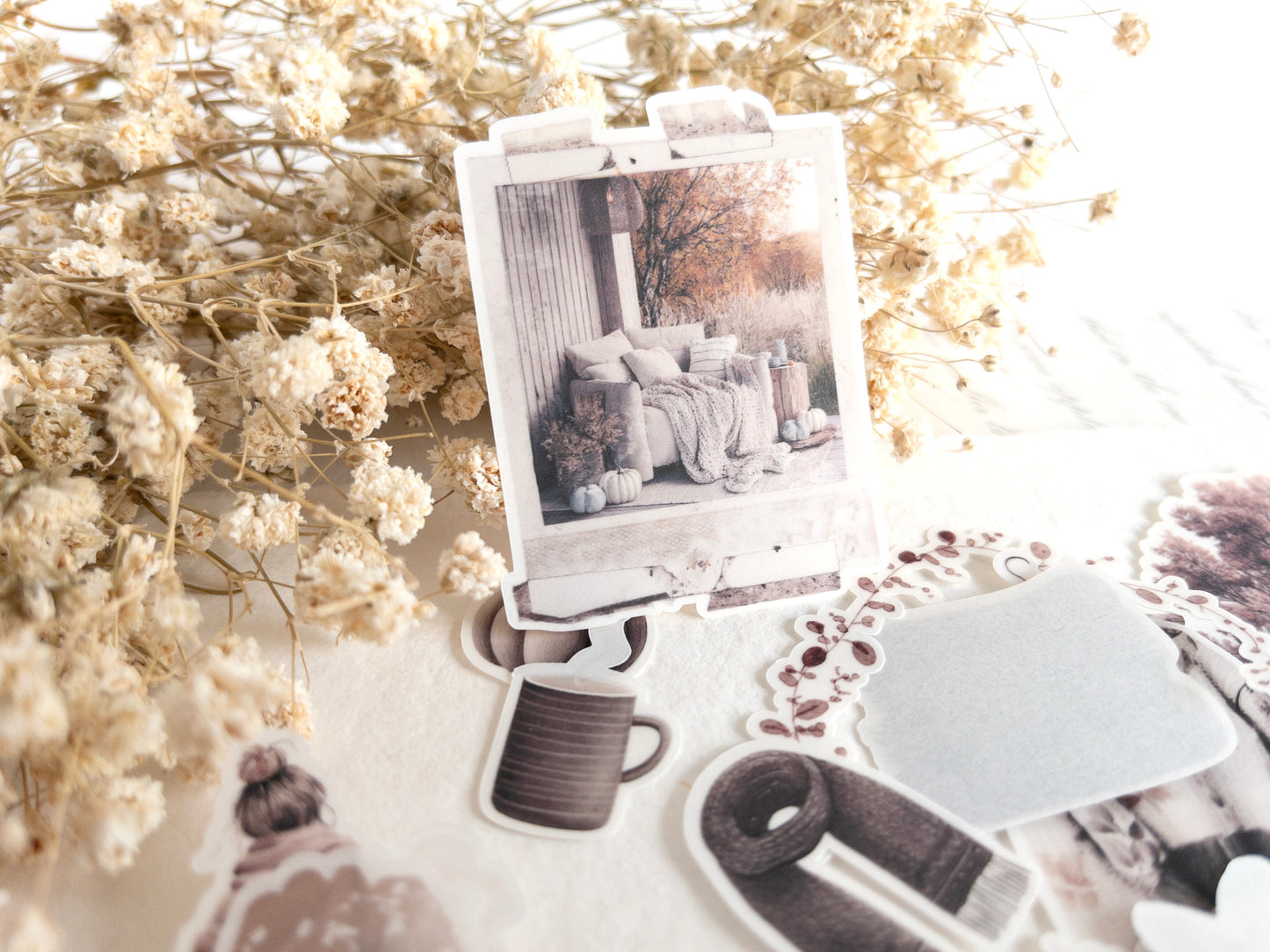 Fall sticker flakes set: Autumn's pause (28 pieces)