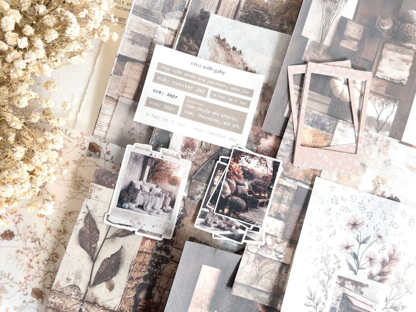 Journaling paper & sticker set: Autumn's pause (26 pieces)