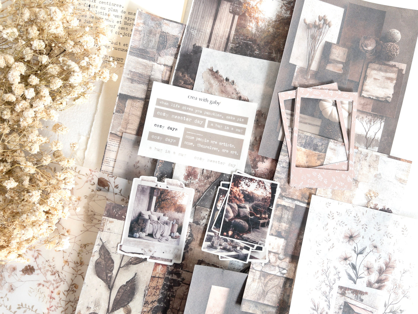 Journaling paper & sticker set: Autumn's pause (26 pieces)