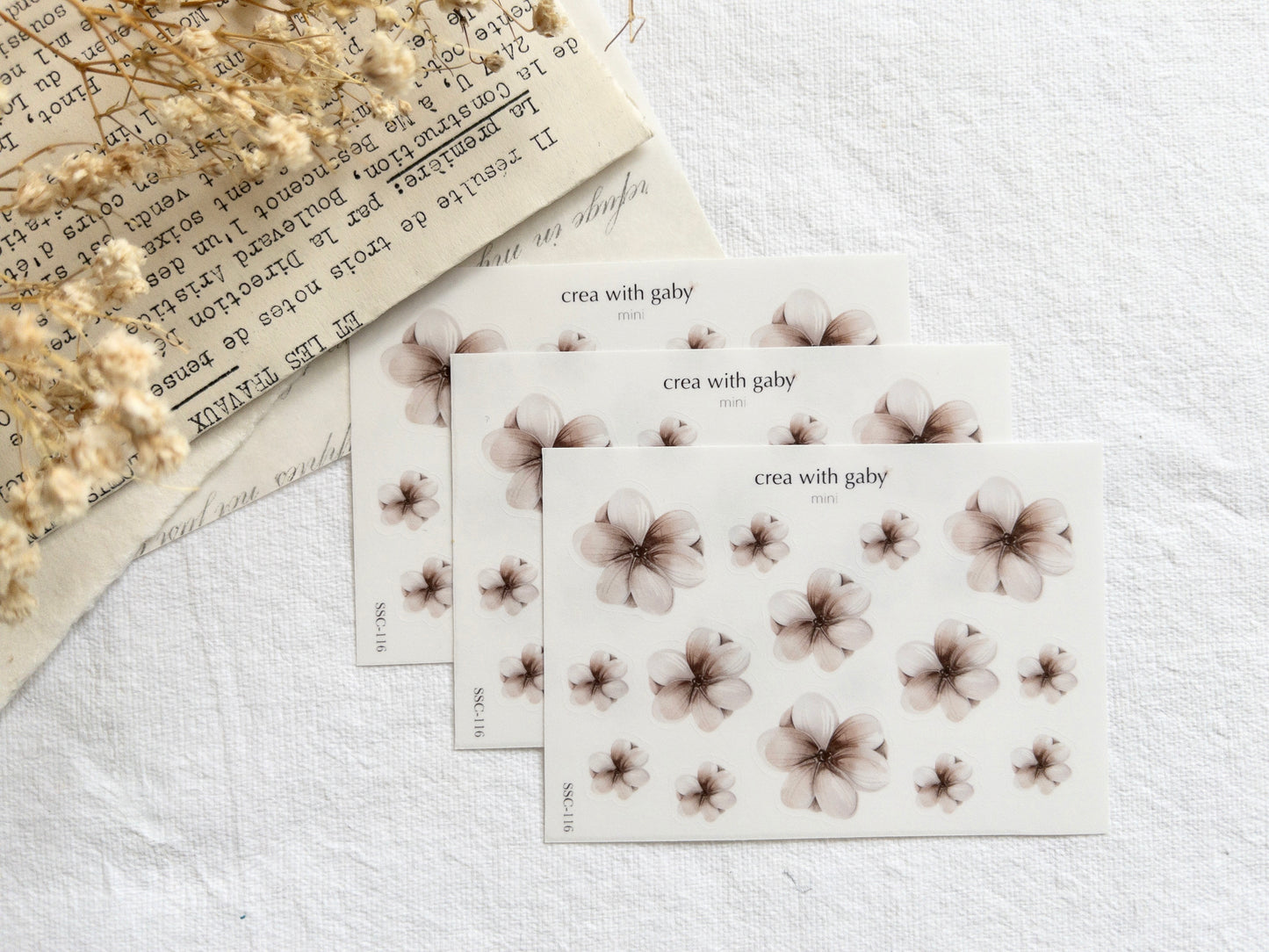 Mini stickers: Flower petals clear sticker (116)
