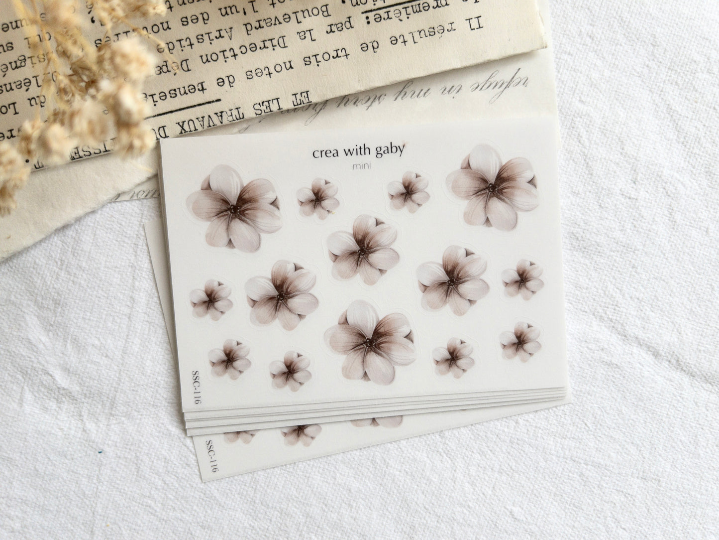 Mini stickers: Flower petals clear sticker (116)