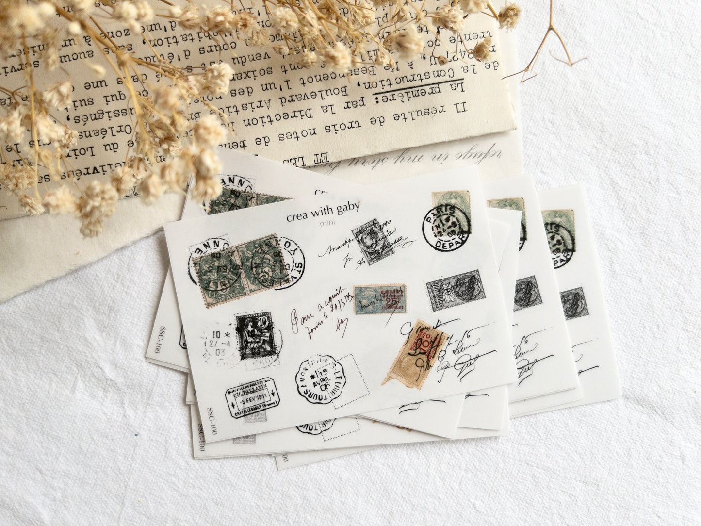 Mini stickers: Postal stamps clear stickers (100)