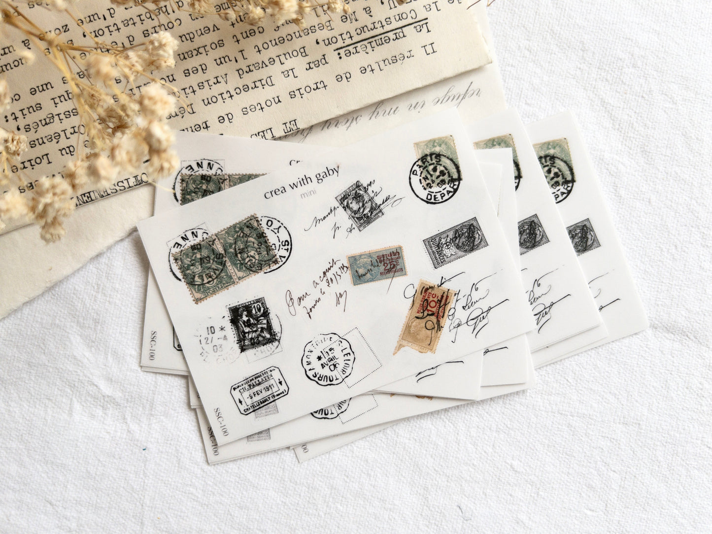 Mini stickers: Postal stamps clear stickers (100)