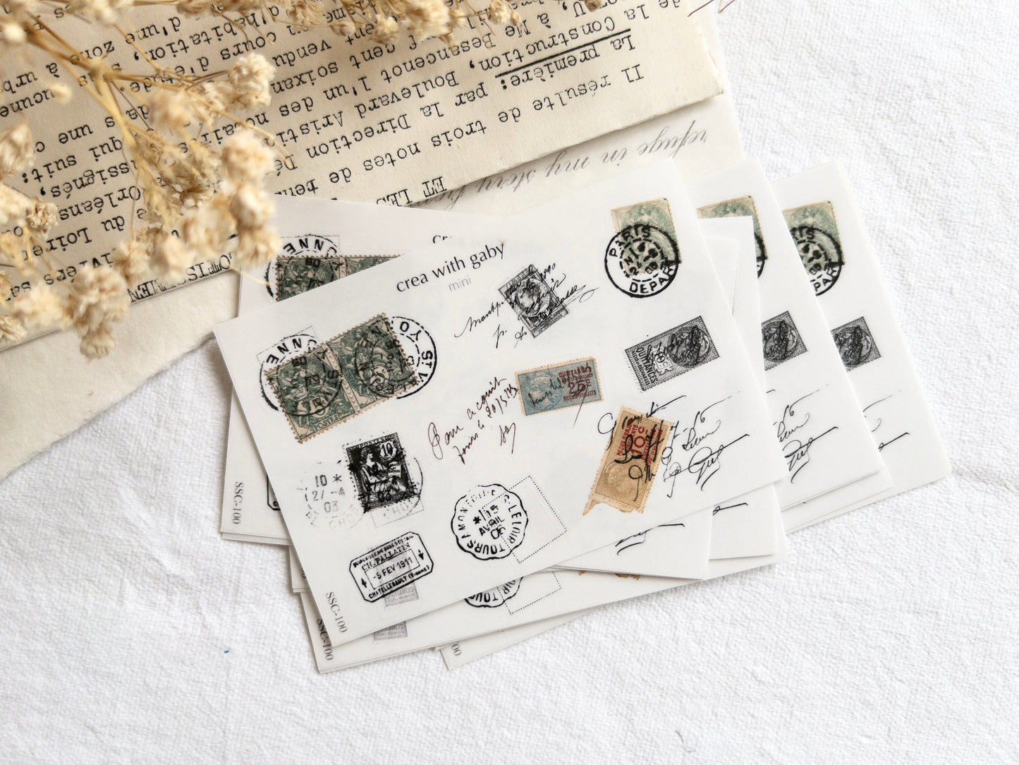 Mini stickers: Postal stamps clear stickers (100)