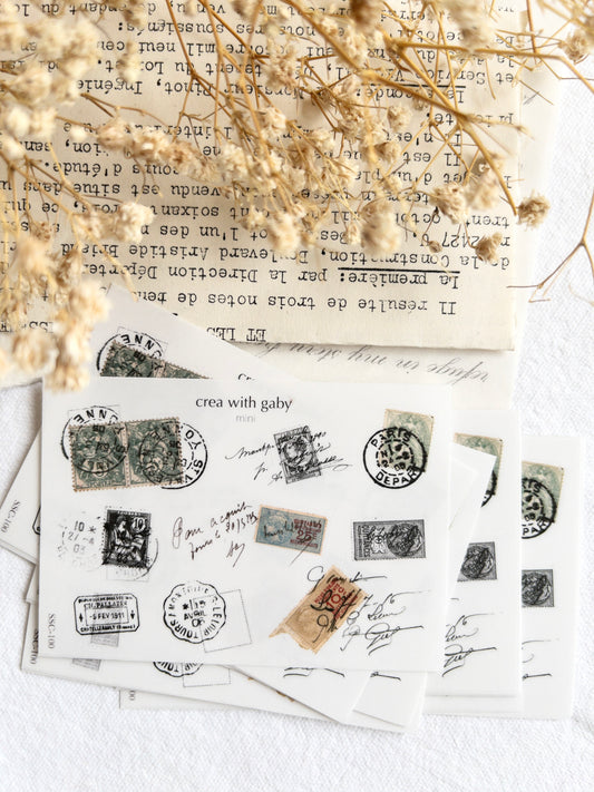Mini stickers: Postal stamps clear stickers (100)
