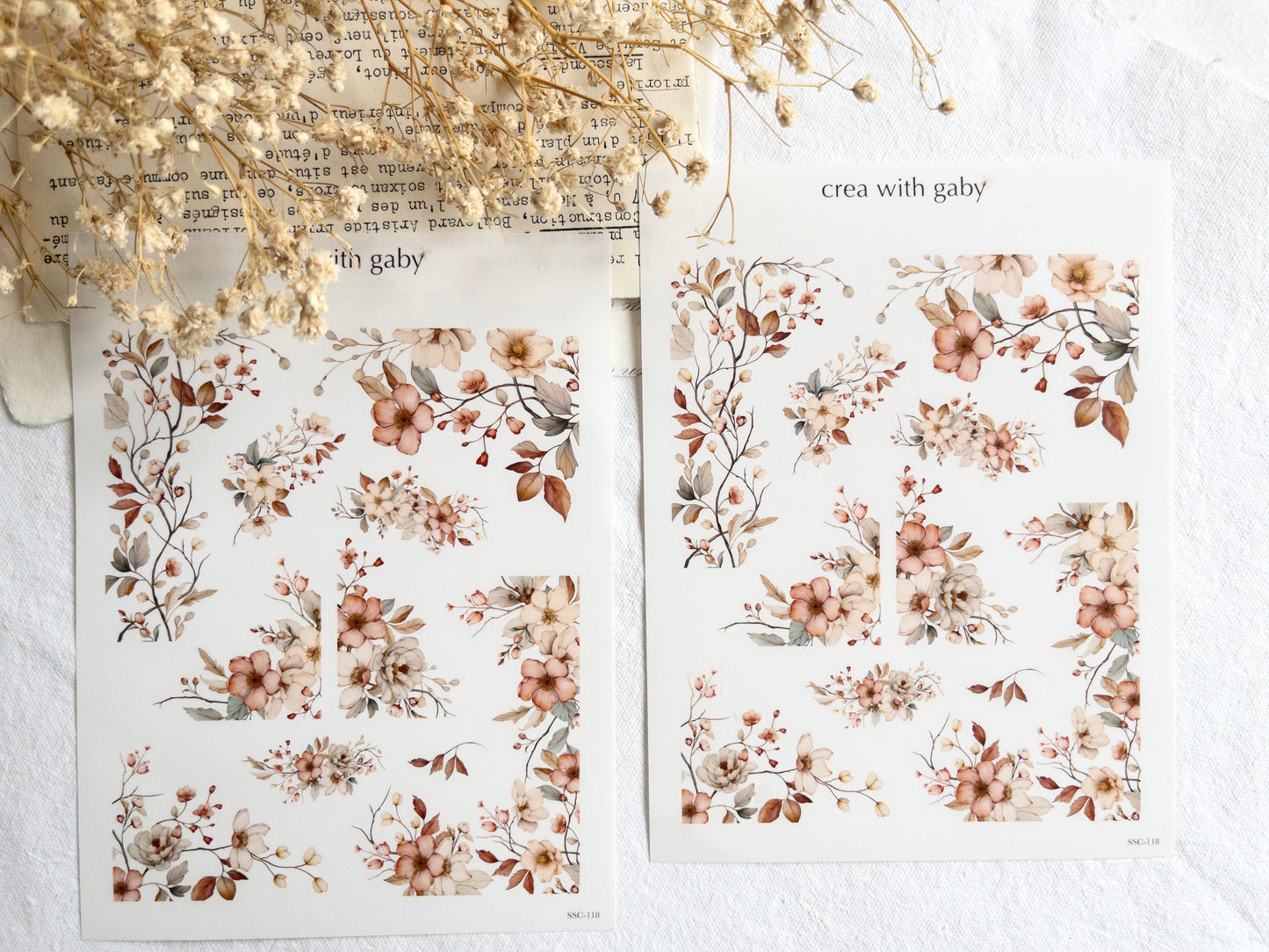 Warm florals deco stickers (118)