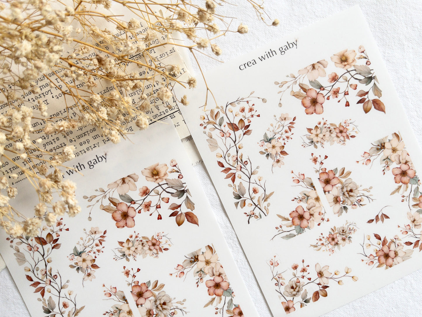 Warm florals deco stickers (118)