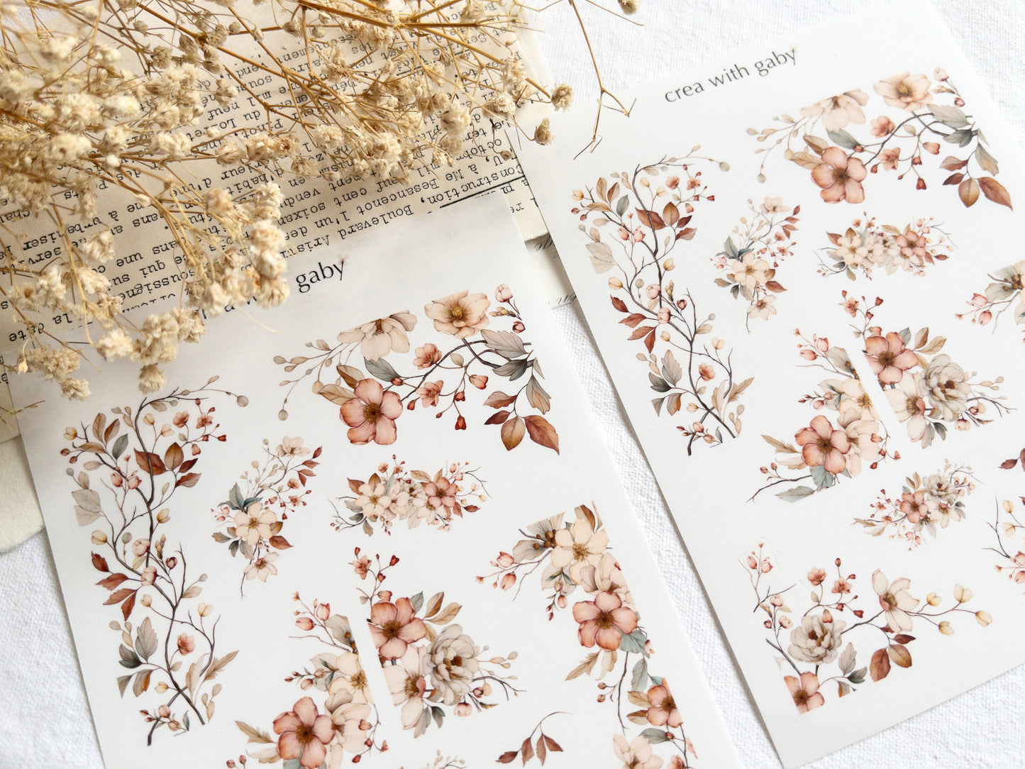 Warm florals deco stickers (118)