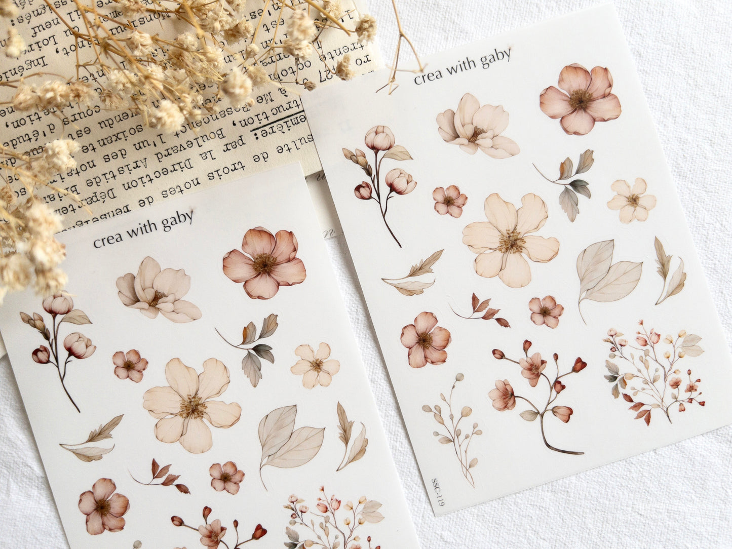 Warm florals deco stickers II (119)