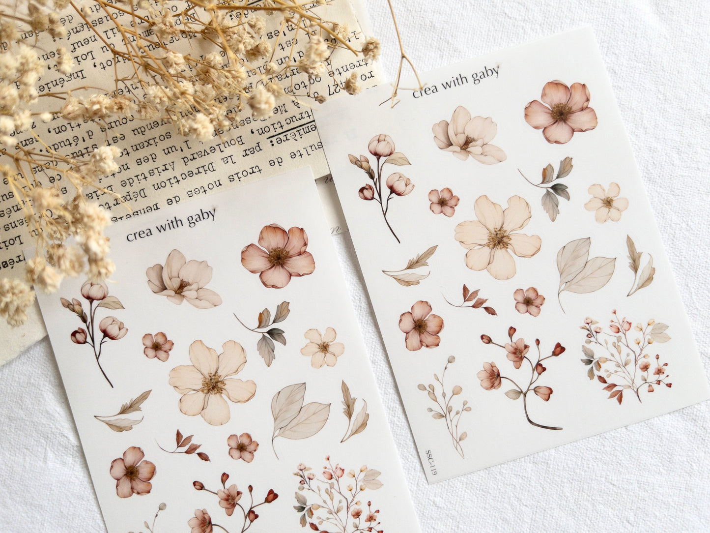 Warm florals deco stickers II (119)