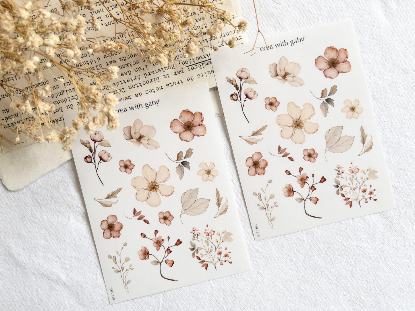 Warm florals deco stickers II (119)