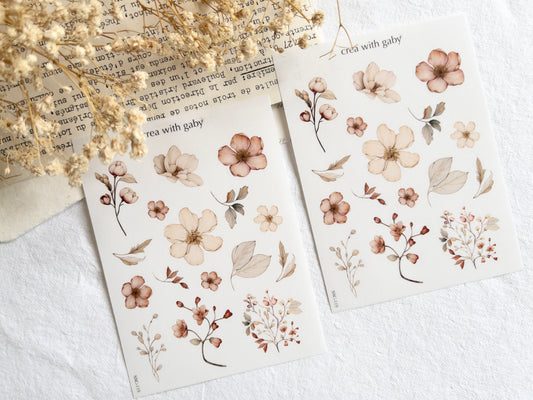 Warm florals deco stickers II (119)