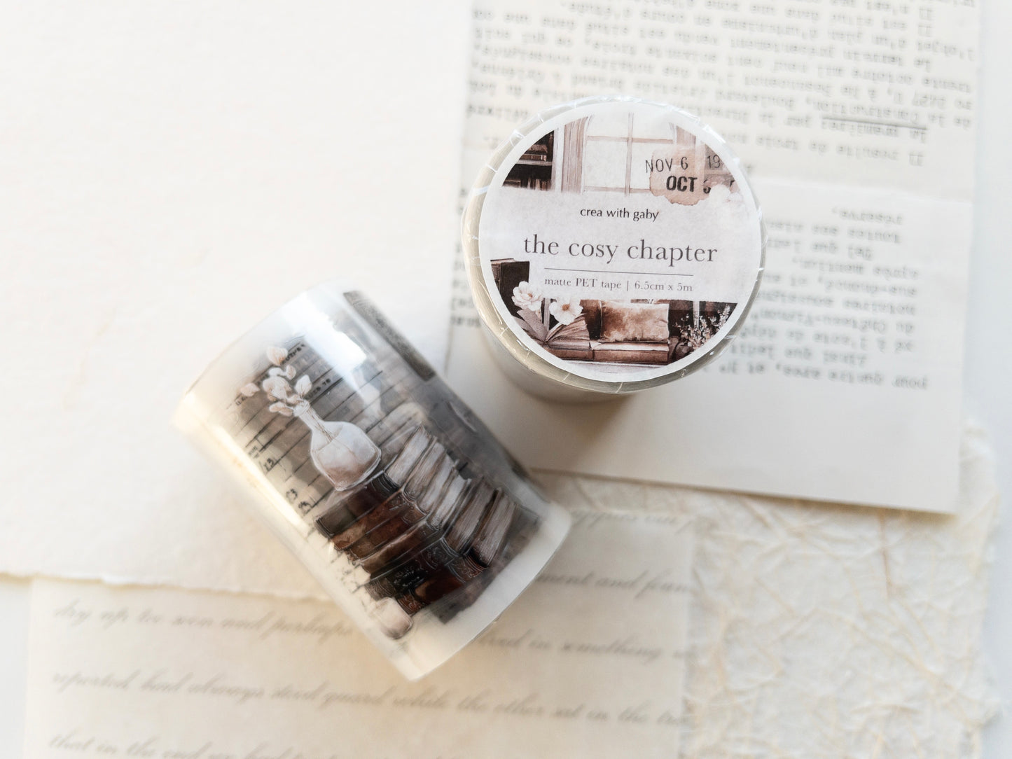 Pre-cut PET tape: The Cosy Chapter (October 2025 sub kit)