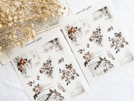 Vintage rose deco stickers (115)