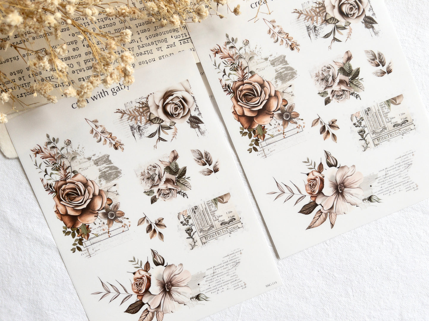 Vintage rose deco stickers II (114)
