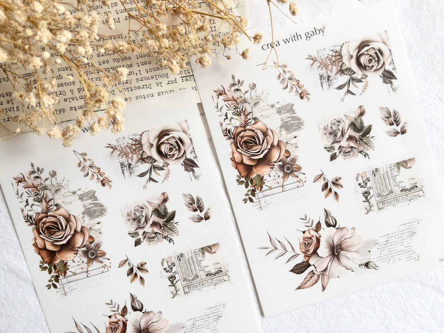 Vintage rose deco stickers II (114)