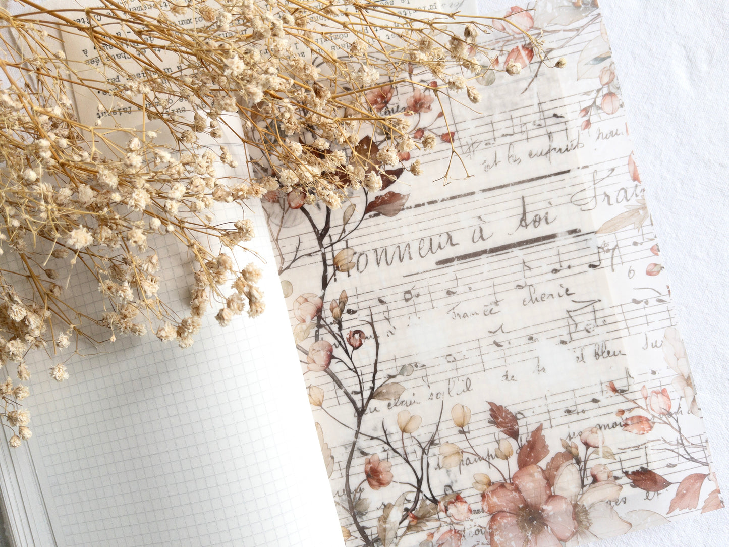 Vellum paper: Warm florals