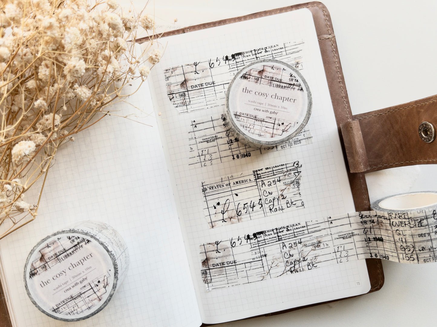 Vintage library washi tape: The Cosy Chapter (October 2025 sub kit)