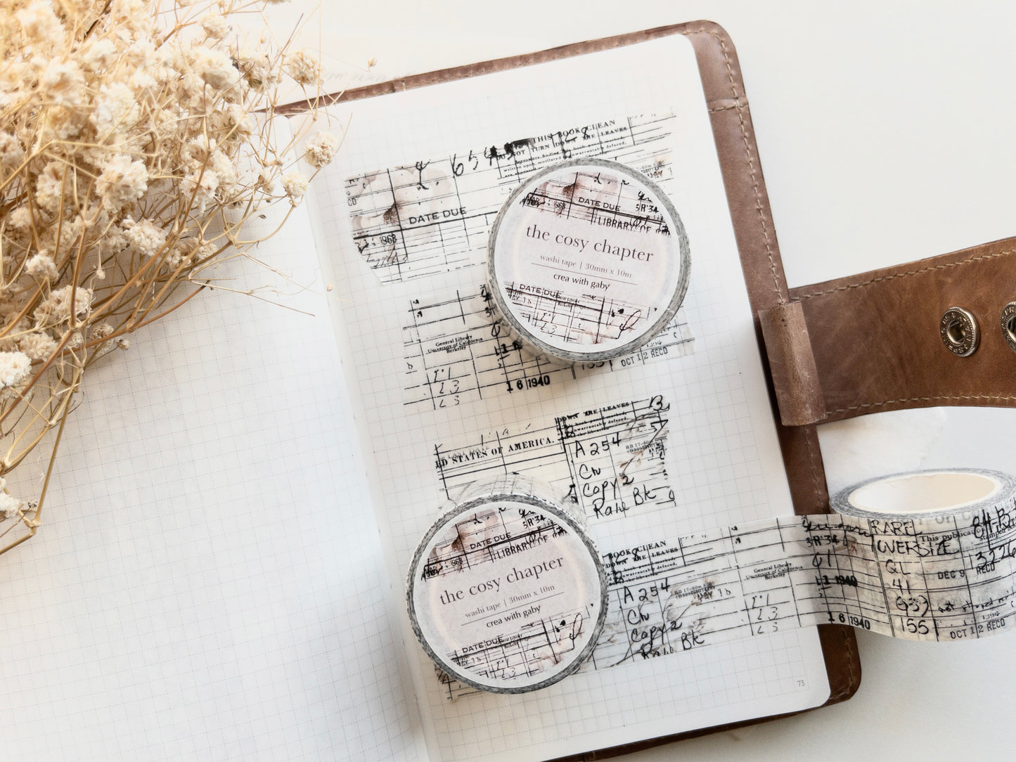 Vintage library washi tape: The Cosy Chapter (October 2025 sub kit)