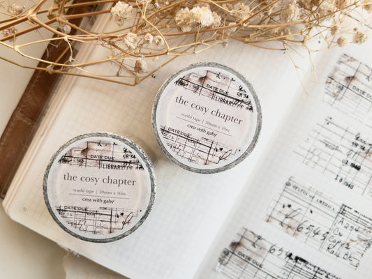 Vintage library washi tape: The Cosy Chapter (October 2025 sub kit)