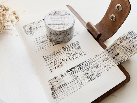 Vintage library washi tape: The Cosy Chapter (October 2025 sub kit)