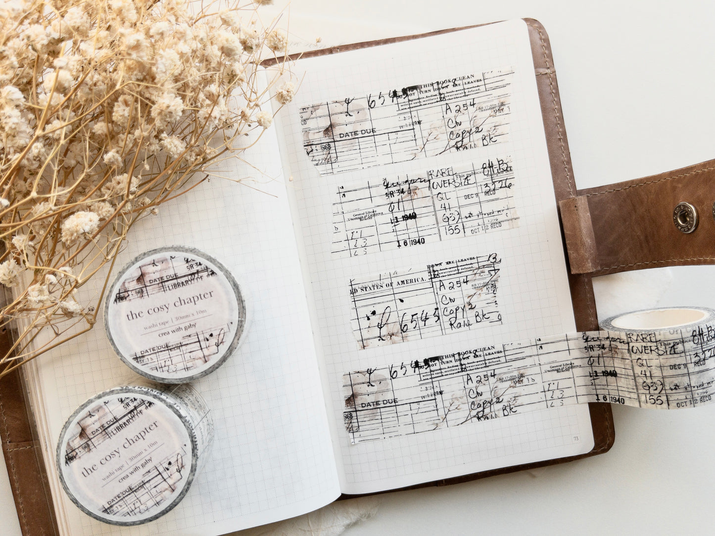 Vintage library washi tape: The Cosy Chapter (October 2025 sub kit)