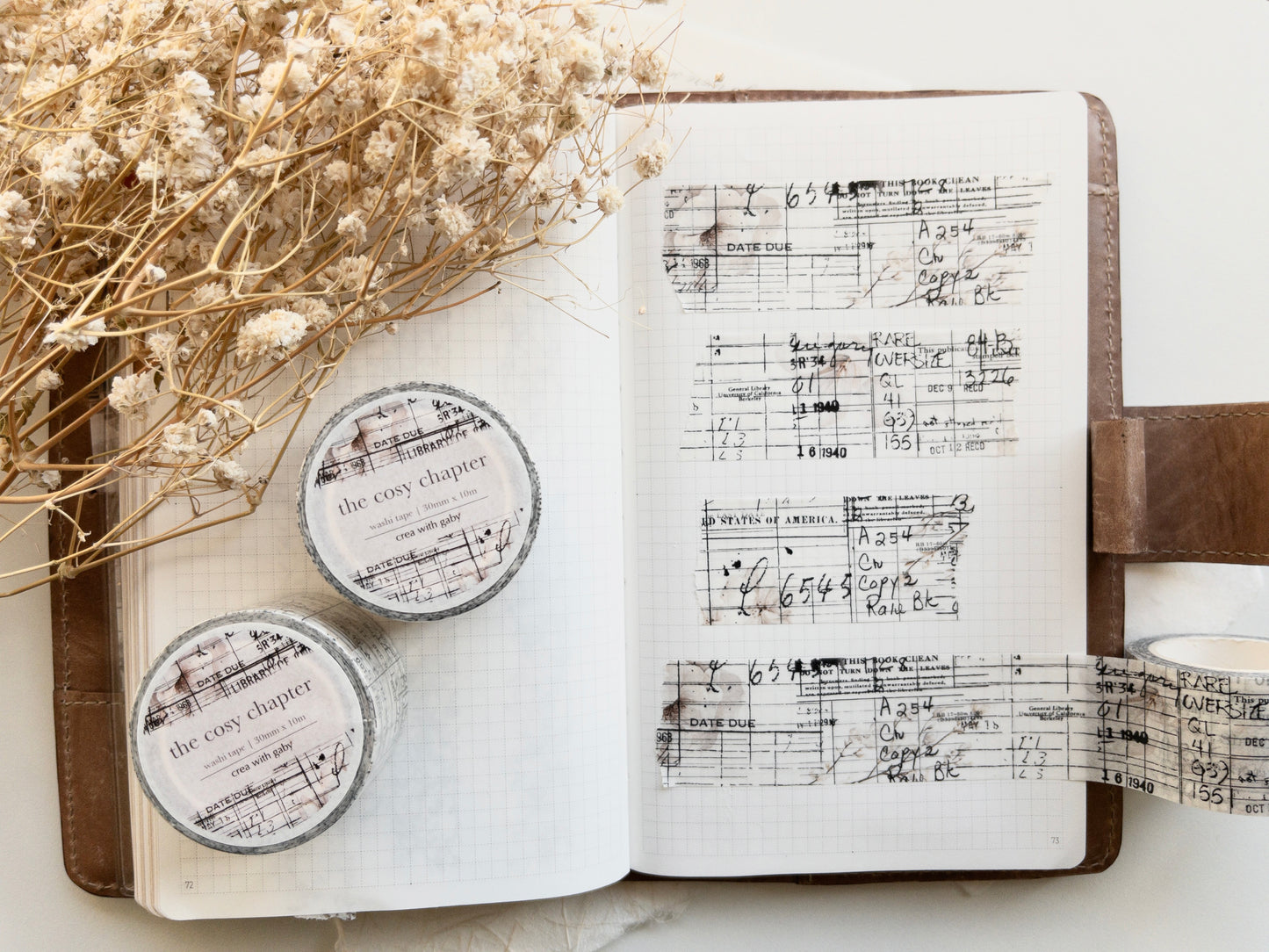 Vintage library washi tape: The Cosy Chapter (October 2025 sub kit)