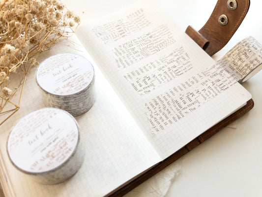 Text book washi tape: The Cosy Chapter (October 2025 sub kit)