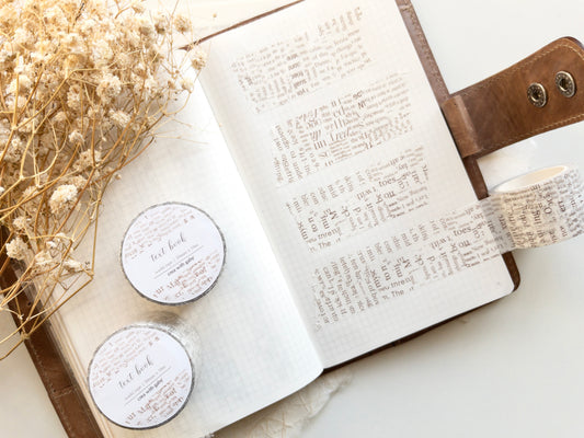 Text book washi tape: The Cosy Chapter (October 2025 sub kit)