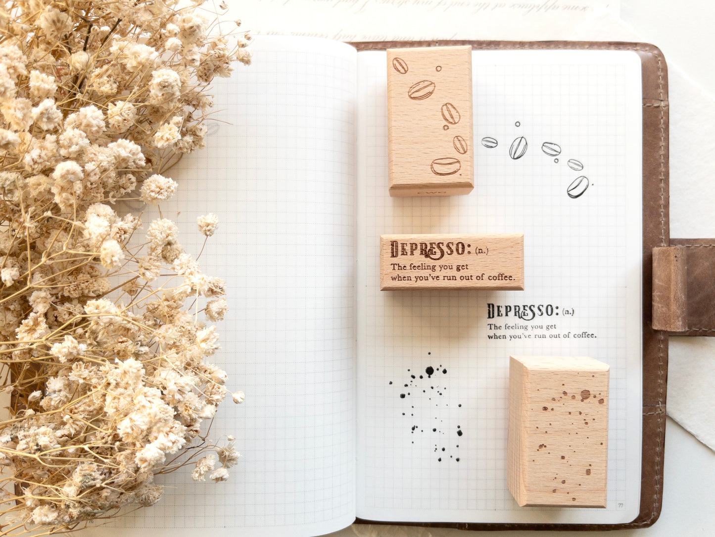 Coffee stamp set: Rustic roast (Set of 3)