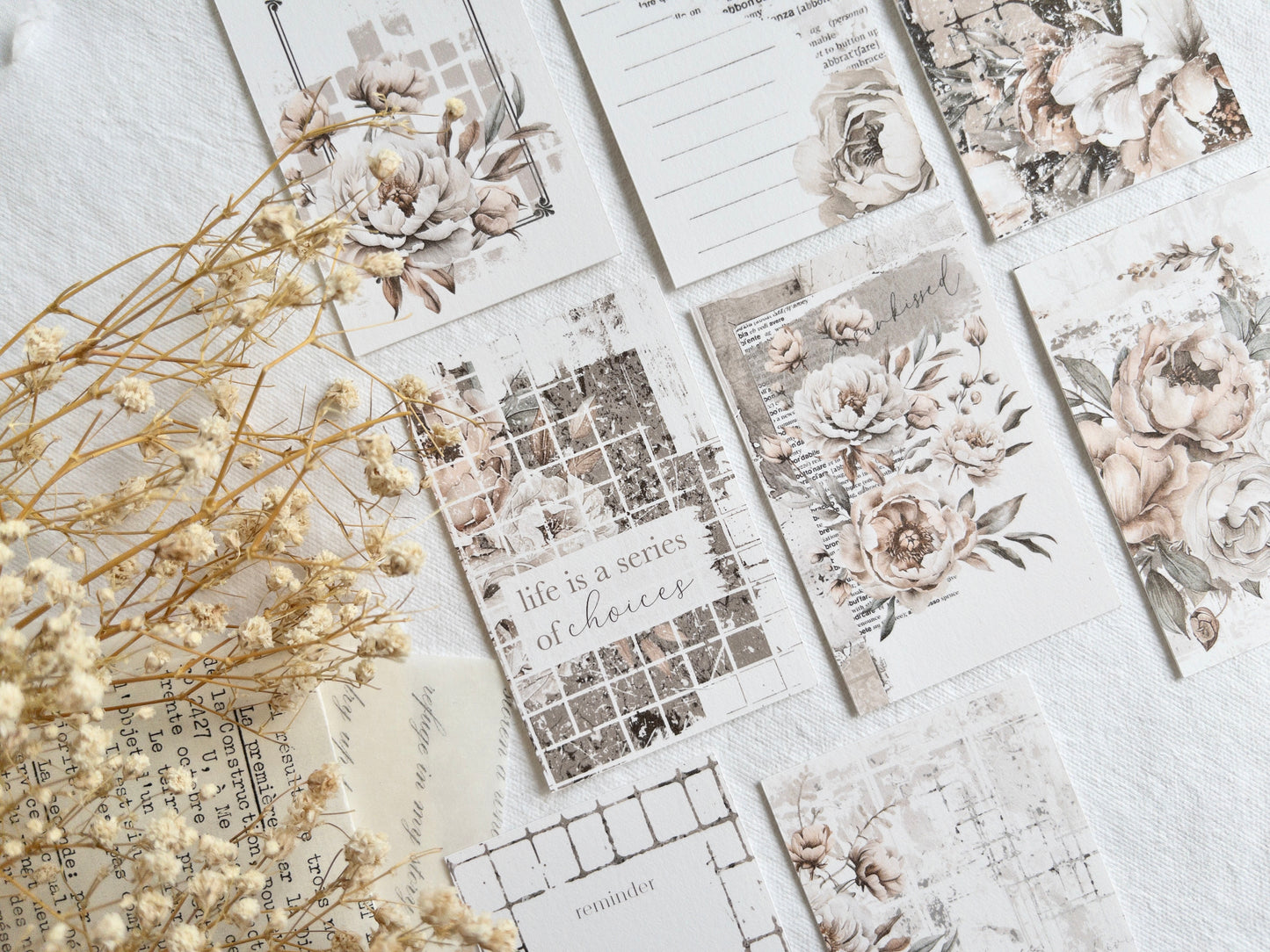 Journaling cards: Amantea collection (Set of 8)