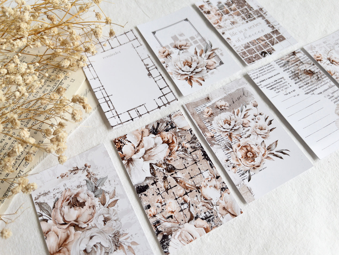 Journaling cards: Amantea collection (Set of 8)