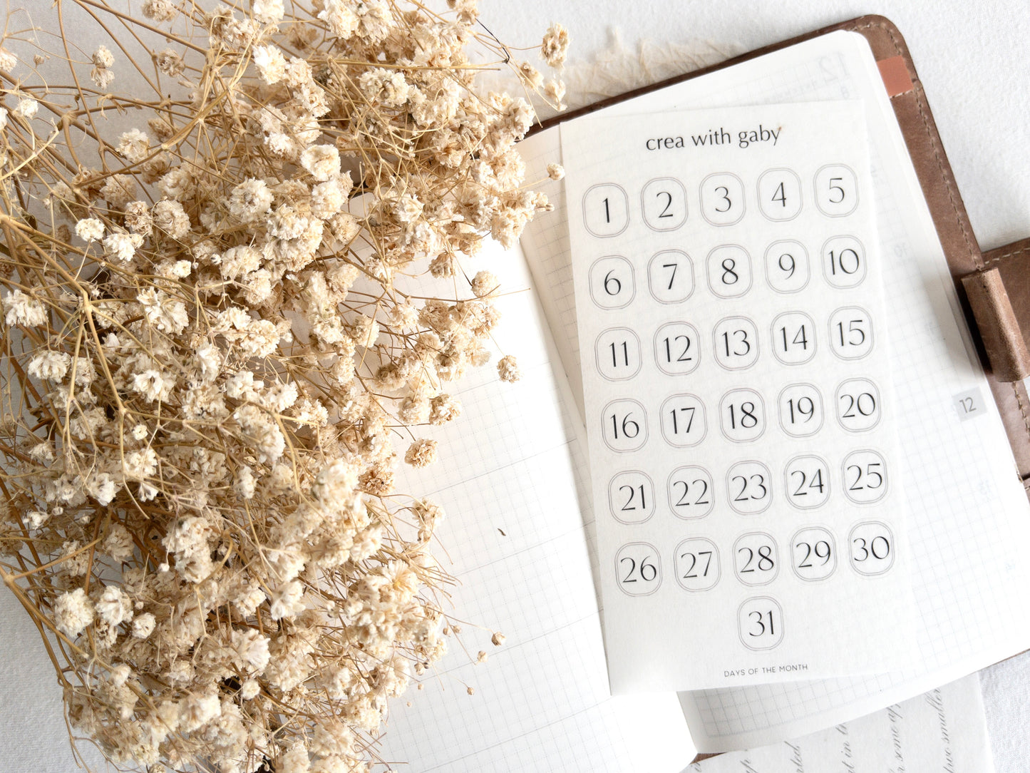 Days of the month: Functional stickers