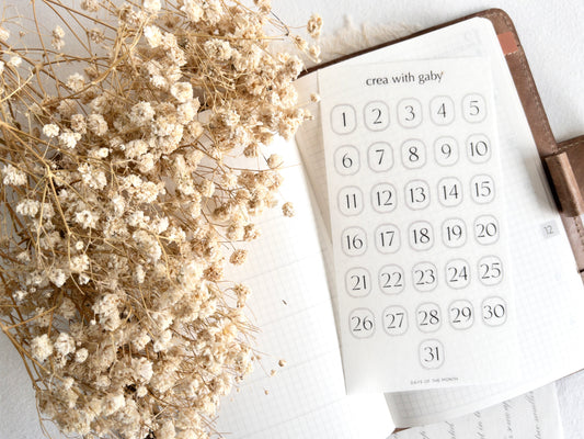 Days of the month: Functional stickers