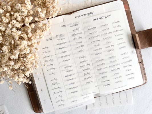 Days of the week: Functional stickers