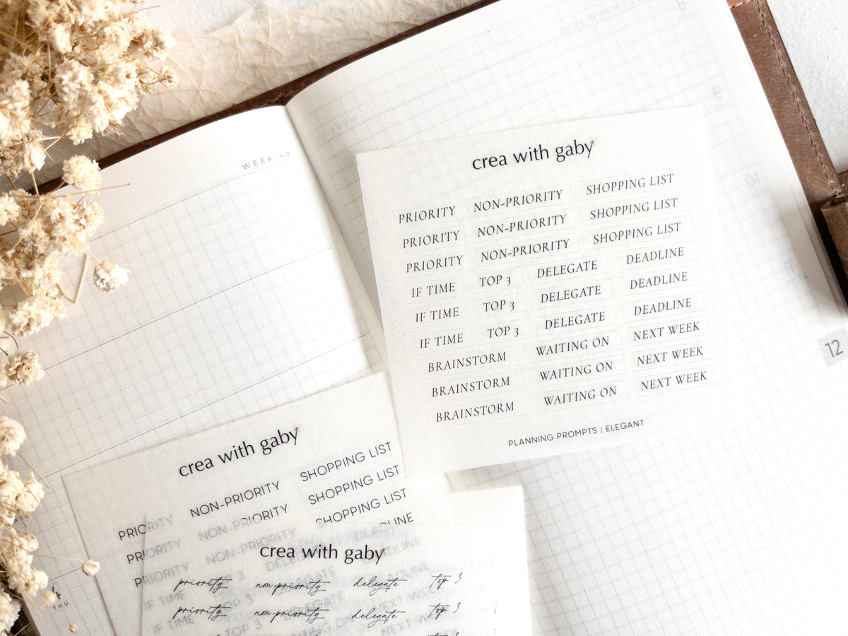 Planning prompts: Functional stickers