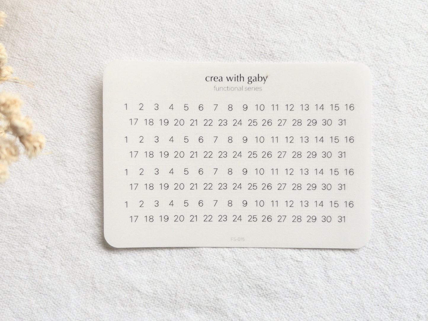 Functional series 15: Days of the month