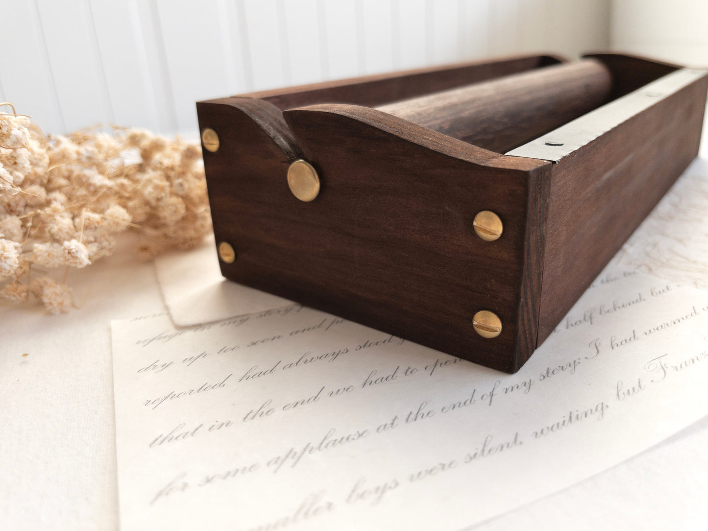 Handcrafted wooden washi tape dispenser