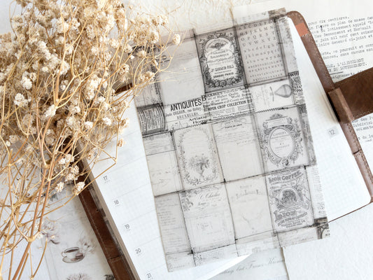 A5 deco dashboard & background paper: Afternoon tea (December 2025 sub kit)