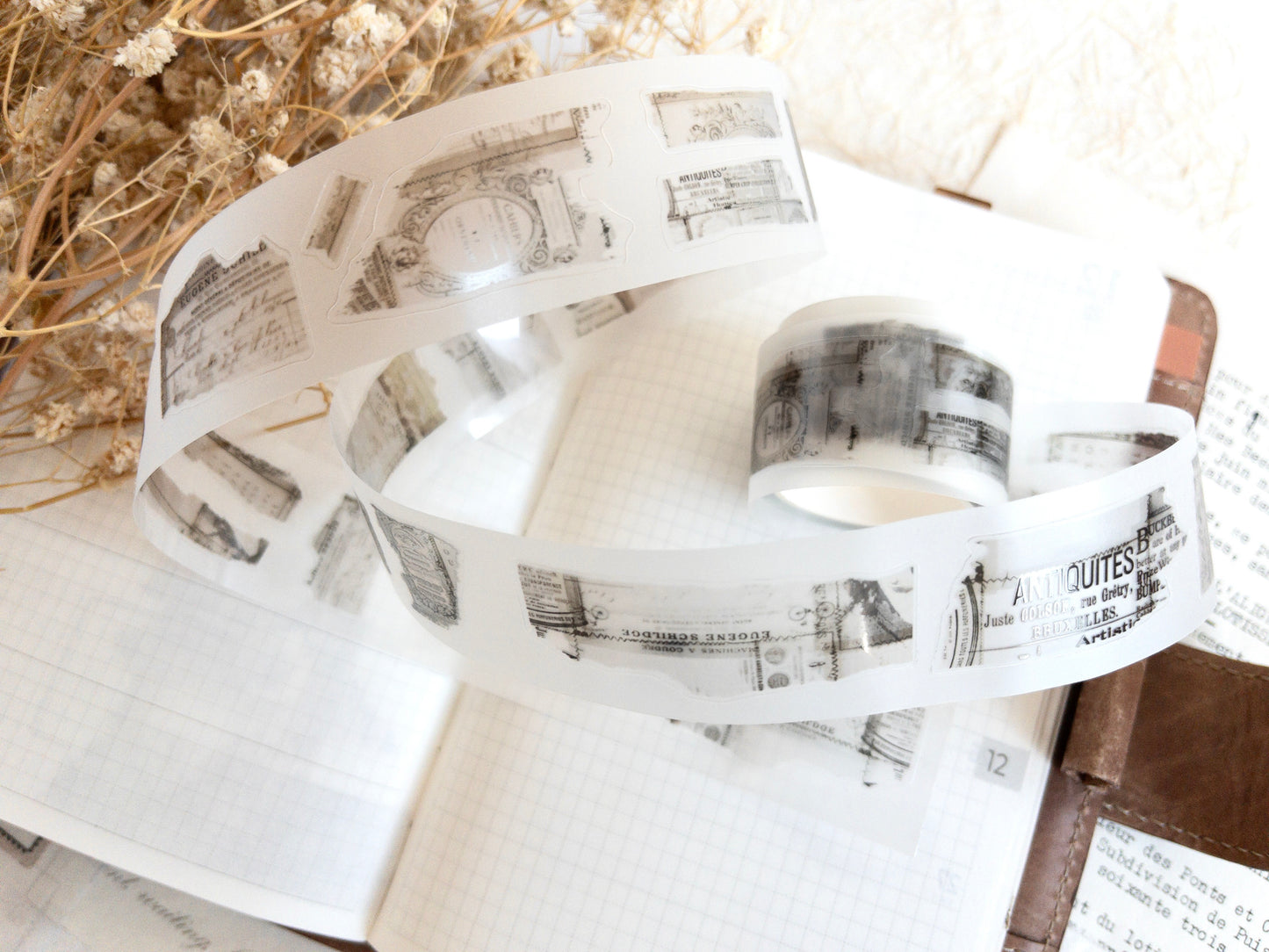 Pre-cut PET tape: Vintage tea (December 2025 sub kit)