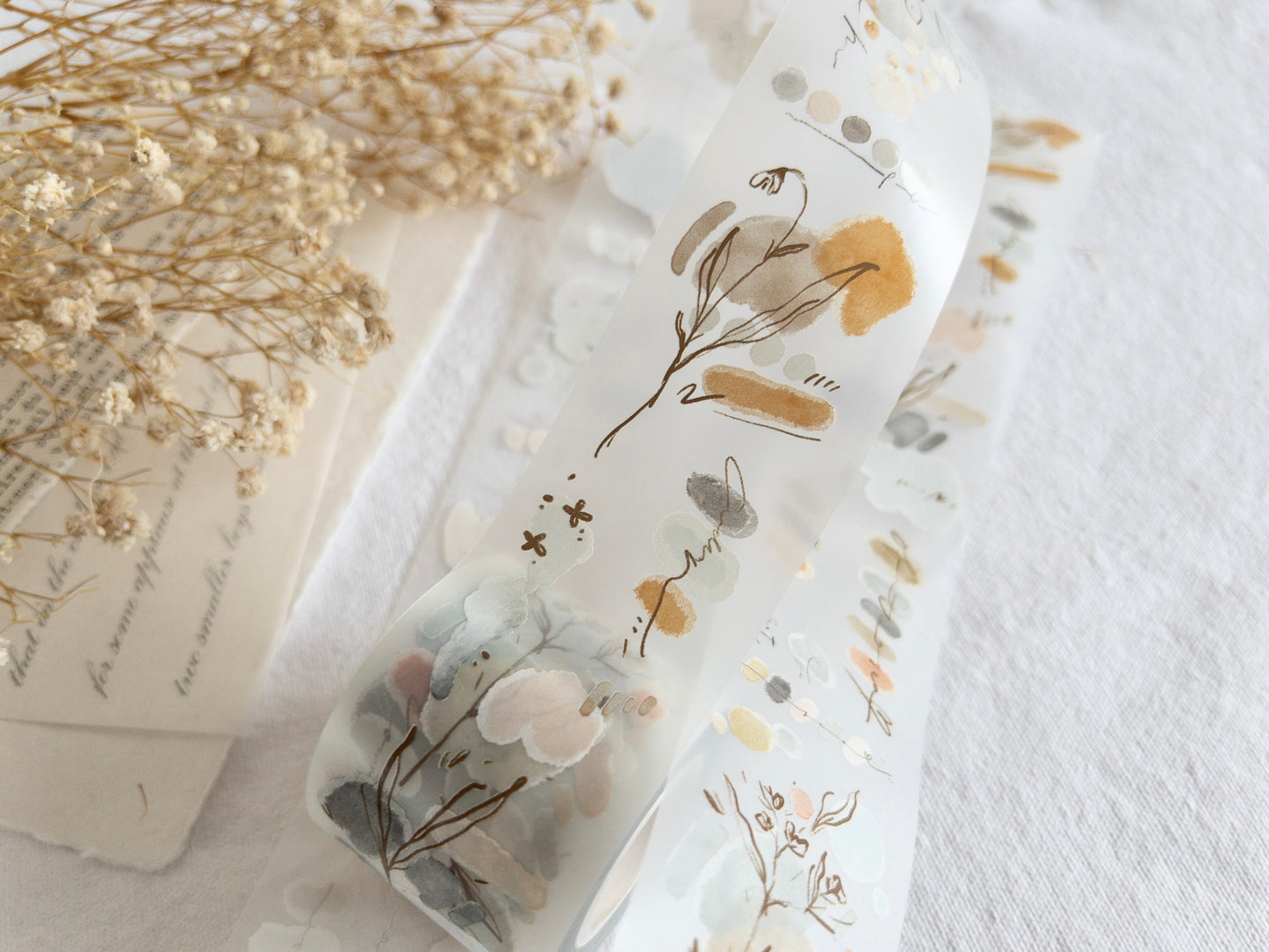 Meow Illustration PET Tape - Rosewood (Single loop)