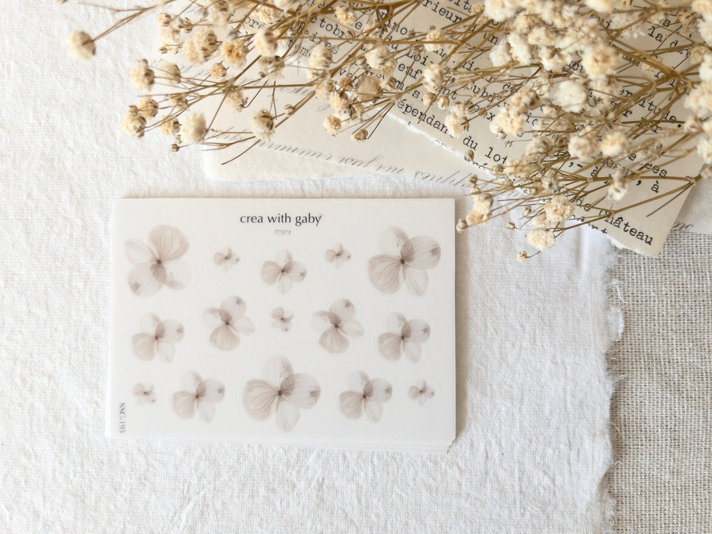 Mini stickers: White hydrangea petals - Memories vol 2 (195)