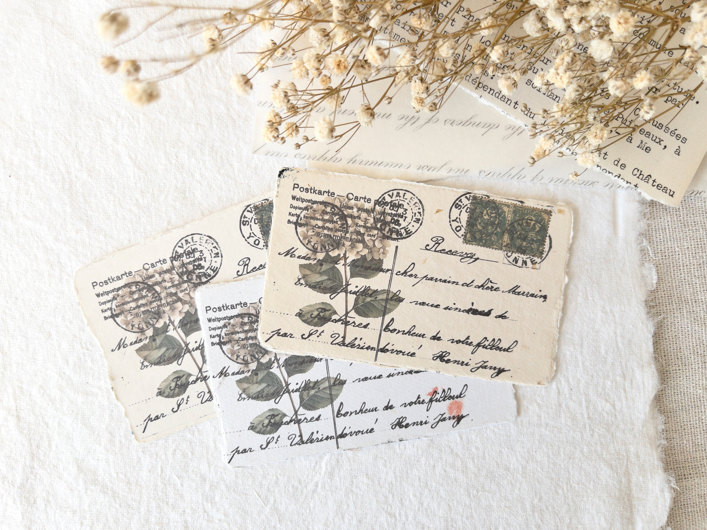 Printed mini postcard on handmade paper: Memories vol 2