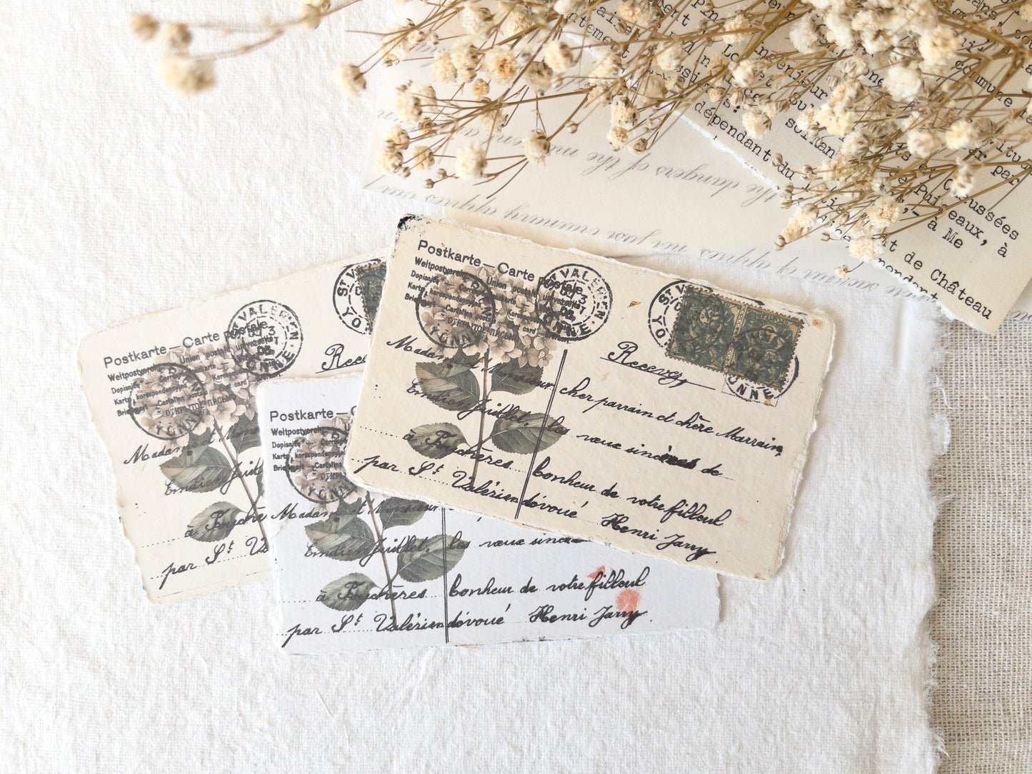 Printed mini postcard on handmade paper: Memories vol 2
