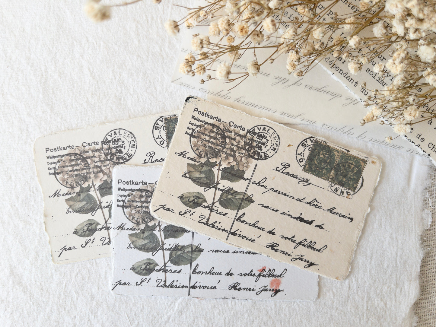 Printed mini postcard on handmade paper: Memories vol 2