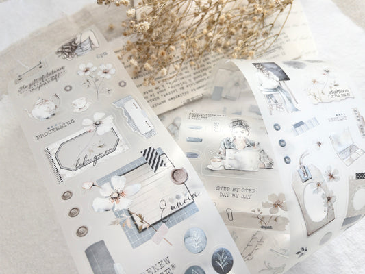Journal Pages pre-cut PET tape: Neutral white (100cm loop)