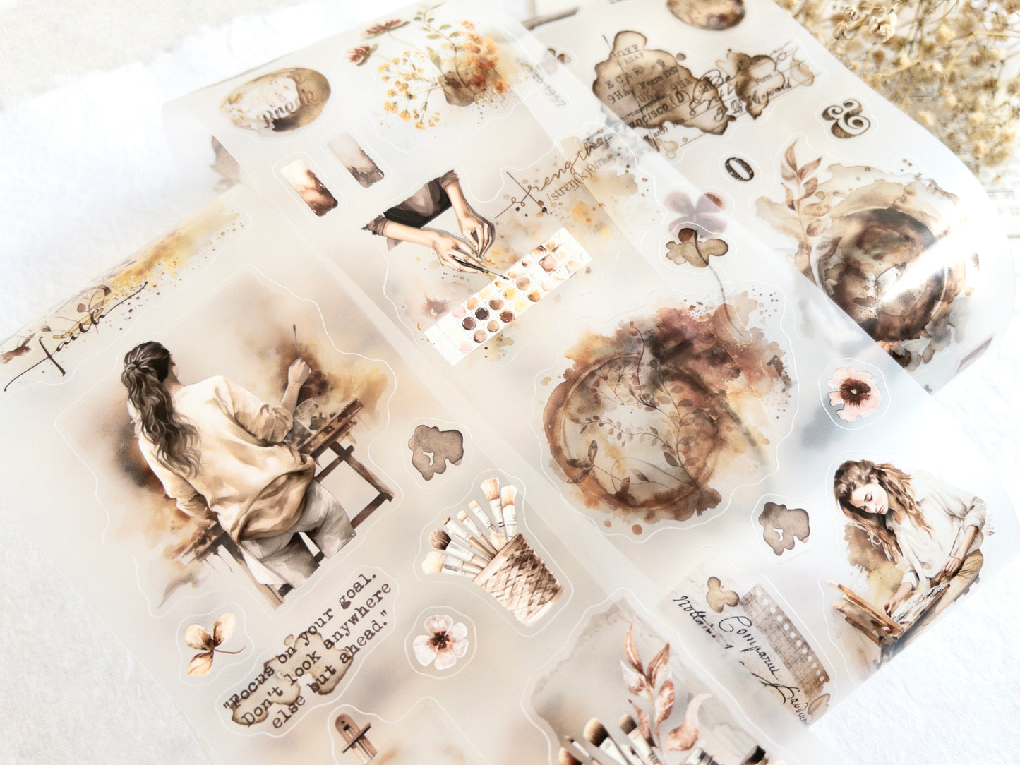 Journal Pages pre-cut PET tape: Espresso Enthusiast (100cm loop)