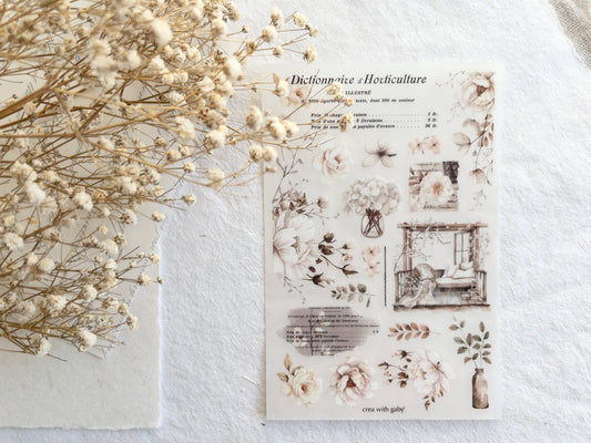 Transfer stickers: Deco florals (White blooms collection)