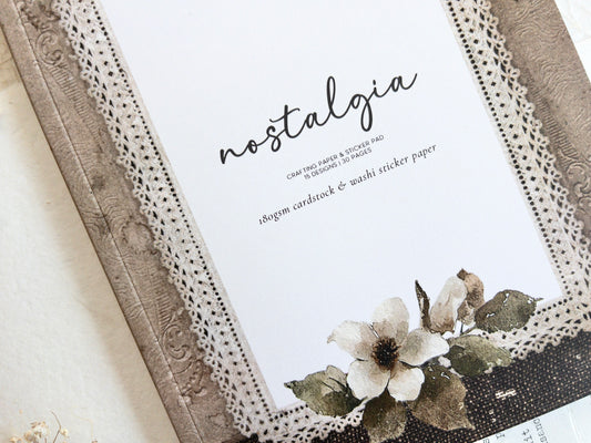 Crafting paper & sticker pad: Nostalgia (February 2026 sub kit)
